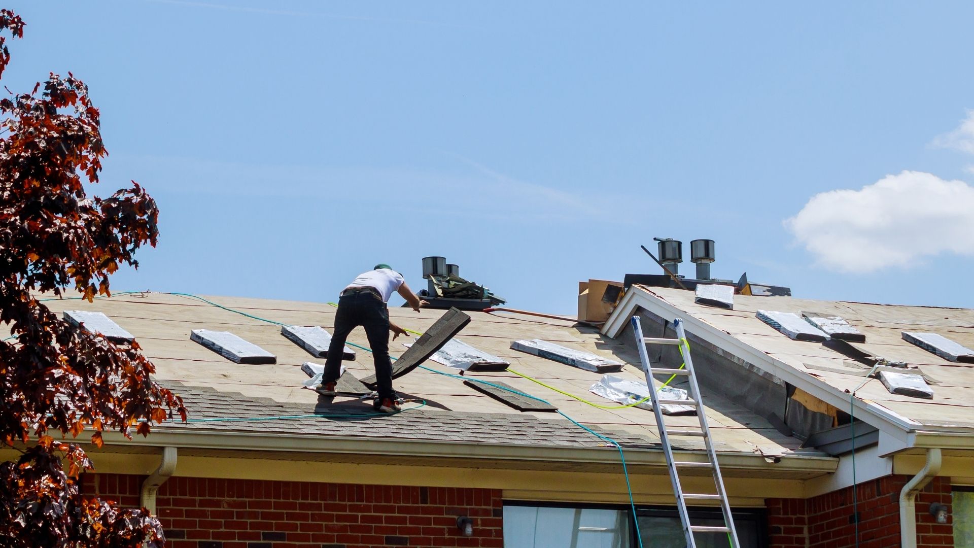 Roof repair quality detail on shingles